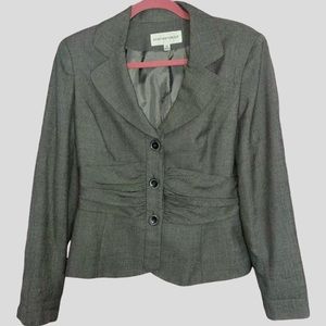 Jones NY gray ruched fitted blazer